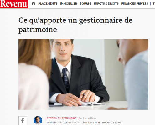 Article le Revenu Gestionnaire de Patrimoine